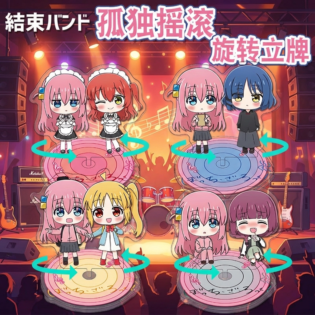 Anime Merchandise Figures - Lonely Rock Acrylic Rotating Stand Holder