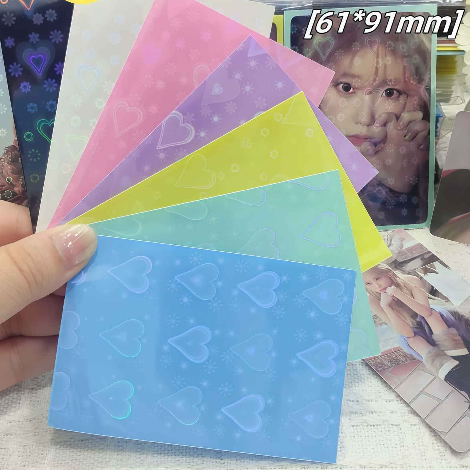 Collector Card Sleeve - 61x91mm Laser Heart Card Sleeves For