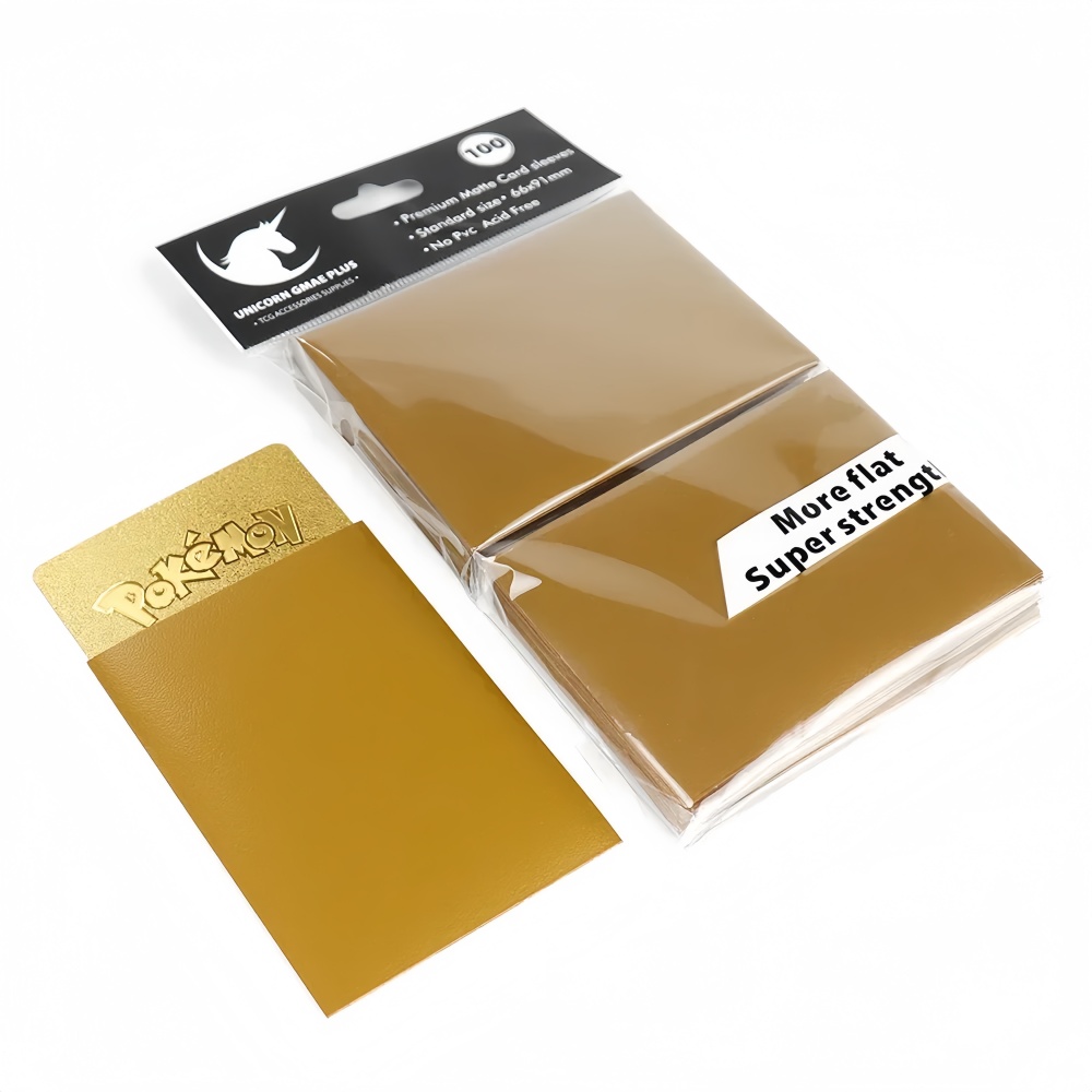 Collector Card Sleeve - 100/50Pcs 66x91mm For Pokemon Card Gold