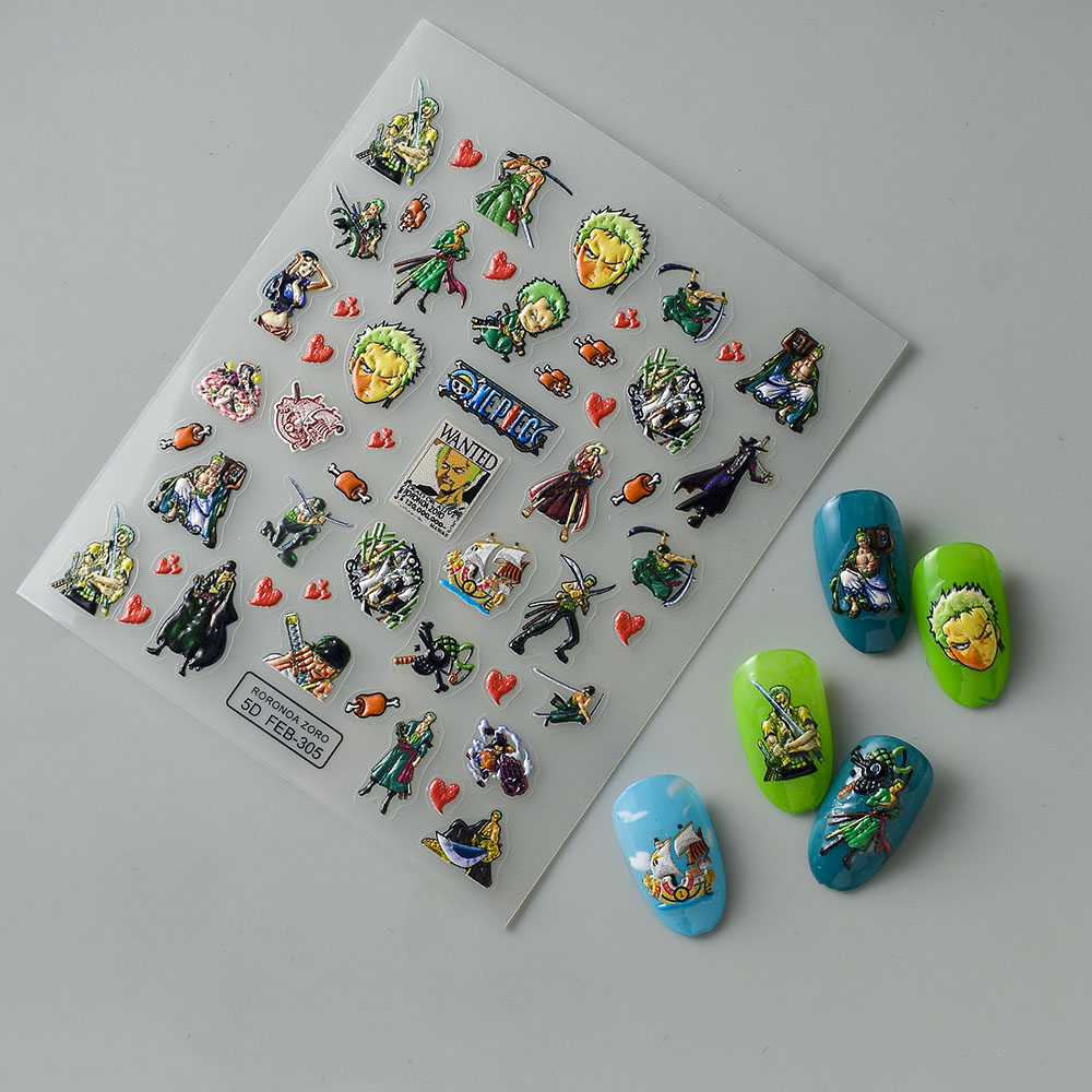 Anime Merchandise Nepal - 1PCS 5D Embossed ONE PIECE Nail