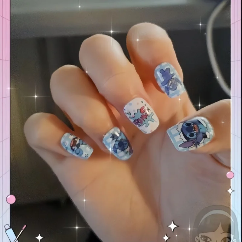 Disney Stitch Fake Nails Cute  - Anime Merchandise Nepal avis et prix
